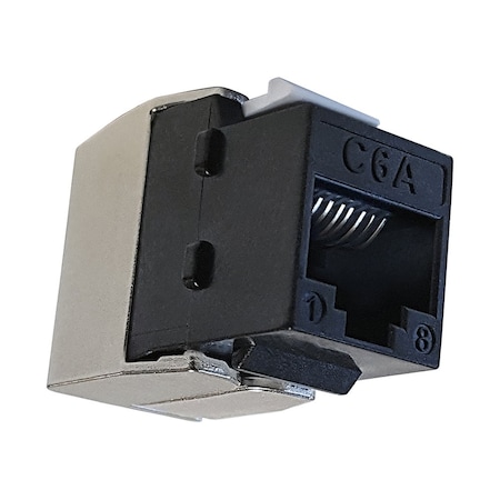 Quest Technology International Cat6A Utp 180 Degree Tooless Keystone Jacks, Poe+, Black NKJ-7501